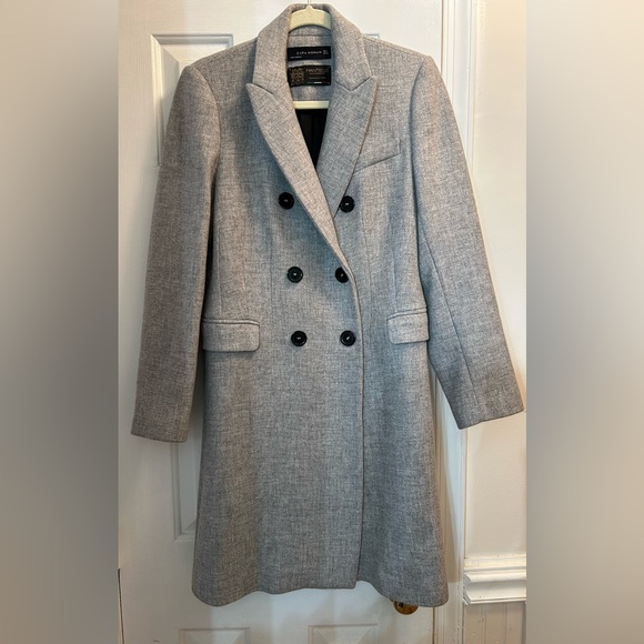 Zara Jackets & Blazers - Women's Gray Double-Breasted Coat
